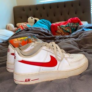 COPY - Nike Air Force 1 with red swoosh